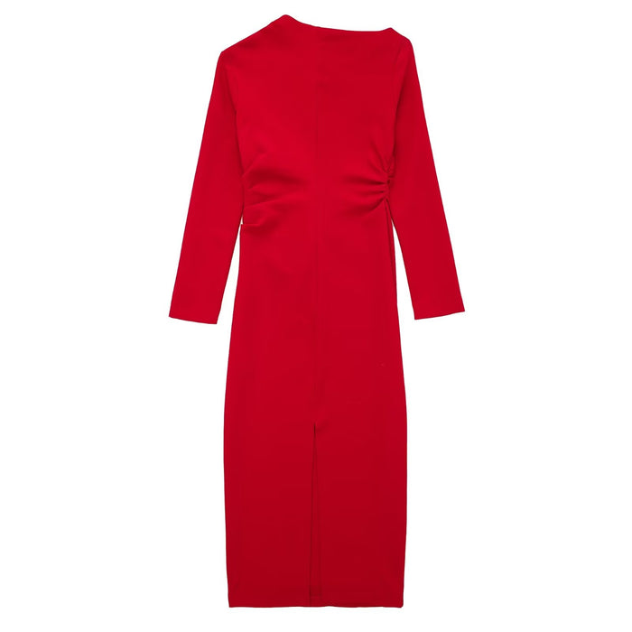 Classic Red Dress Lady Sheath Dress Women