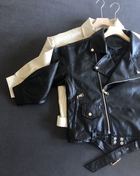 Spring Autumn Leather Jacket Loose Version Belt Collared Women Faux Leather Coat Casual Western Coat