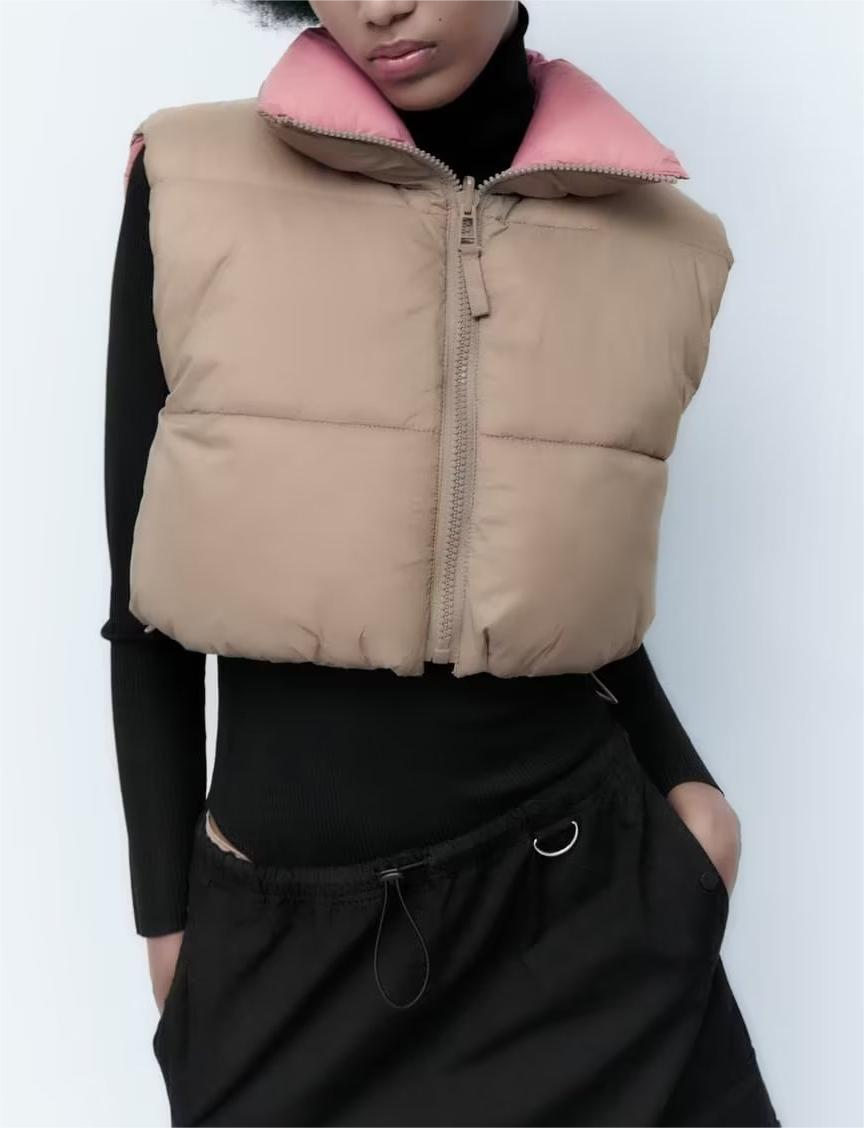 Autumn Winter Reversible Cotton-Padded Coat Vest Jacket Coat