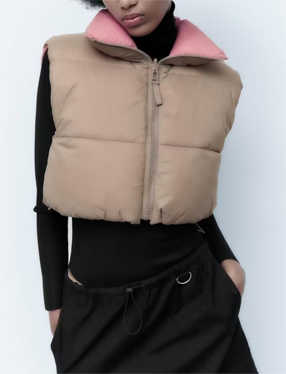 Autumn Winter Reversible Cotton-Padded Coat Vest Jacket Coat