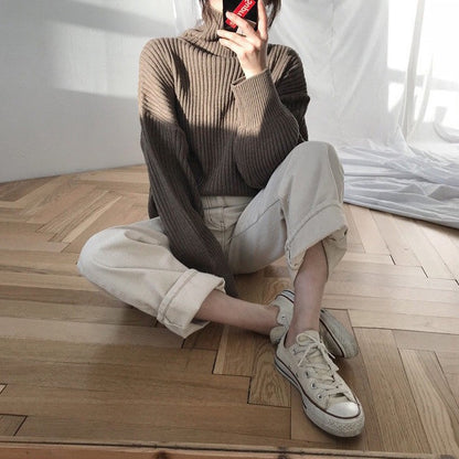 Relaxed And Versatile Autumn And Winter Wear Languid Long Sleeve Sweater