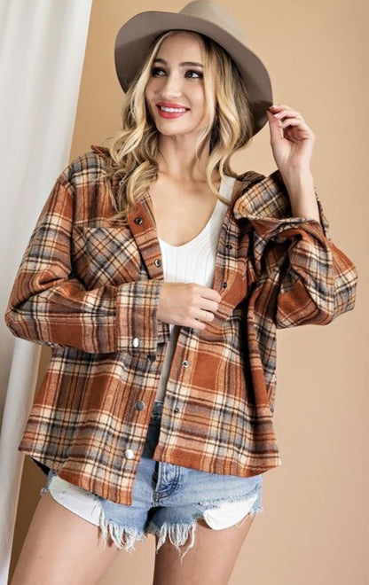 Women Clothing Autumn Winter Plaid Coat Casual Loose Lapels Woolen Coat