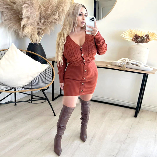 Women Sweater Breasted Daily Elegant Solid Color Clothing