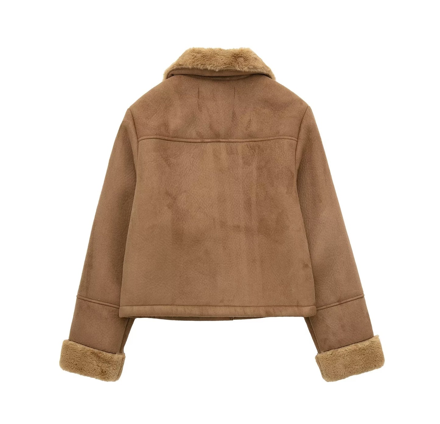 Autumn Winter Fur Suede Texture Effect Double Sided Short Jacket