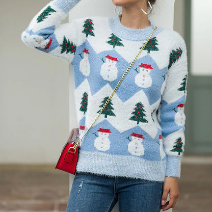 Autumn Winter Christmas Series Knitted Sweater Christmas Pullover Women Sweater