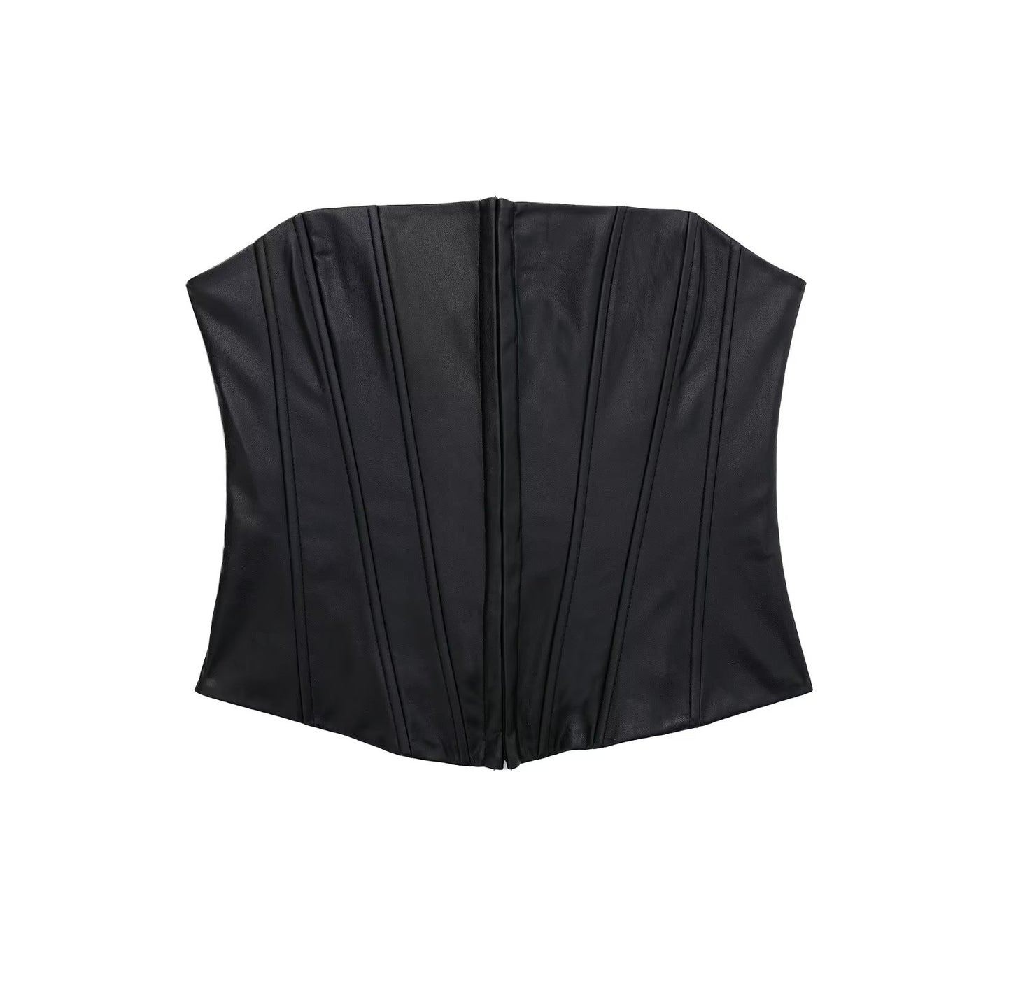 Autumn Winter Women Clothing Faux Leather Corset Vest Top