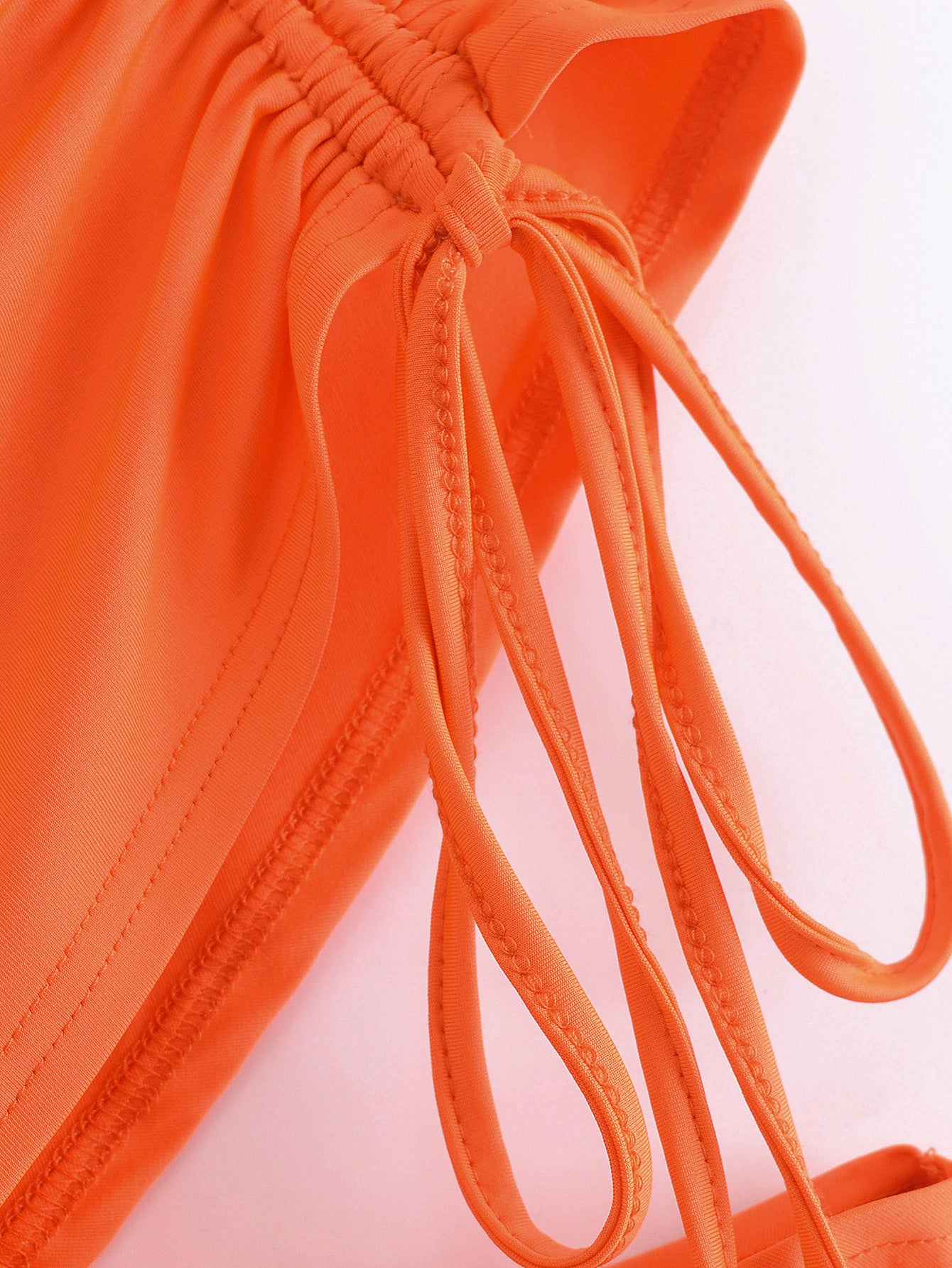 Knitted Drawstring Women Clothing Spring Design Drawstring Single Sleeve