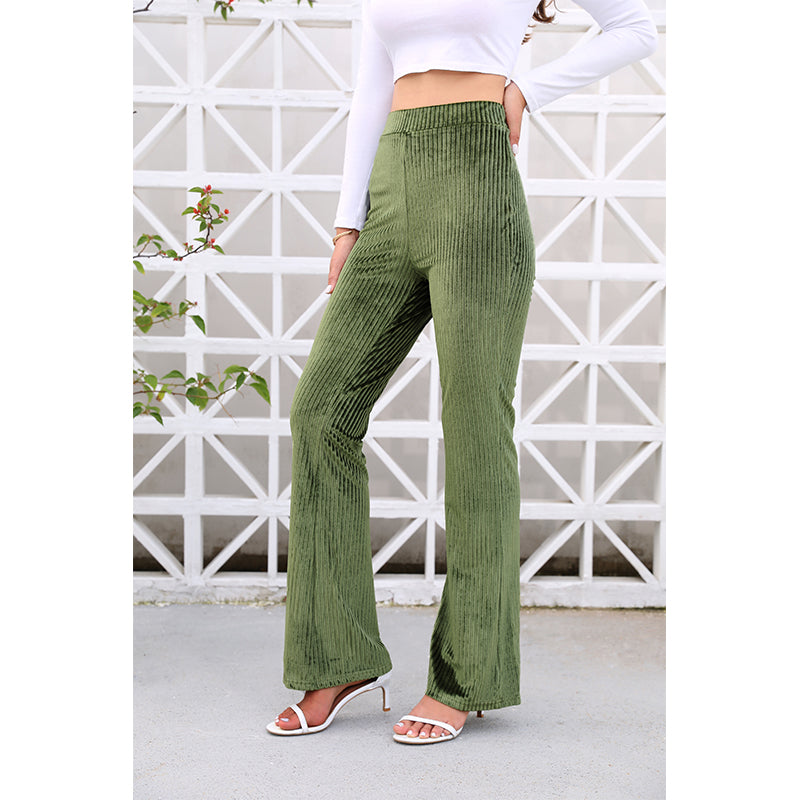 Women  Spring And Summer New Solid Color Joker Corduroy Casual Pants