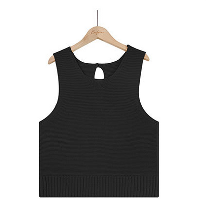 Spring Summer Women's Clothing All Match Solid Color Camisole Knitted Button Vest