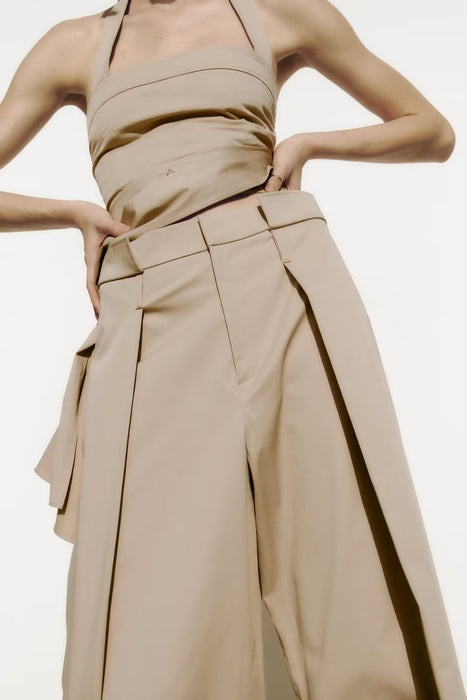 F00171437 Sexy Design Wear Strapless Slim Fit Irregular Asymmetric Skirt Niche Sexy Boning Corset Tube Top