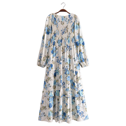 Pastoral Floral Dress Elegant Graceful Elegant Printed Dress