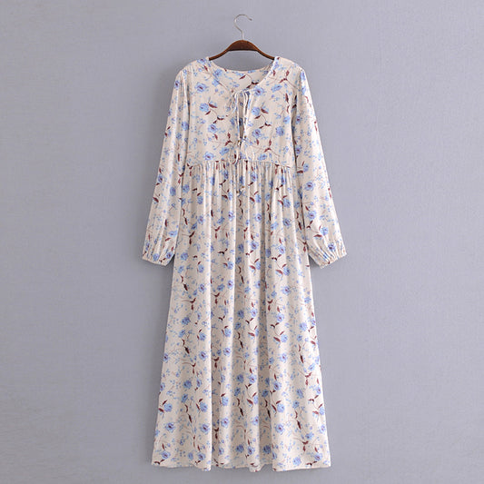 Maxi Dress Elegant Floral Dress Women Spring Autumn