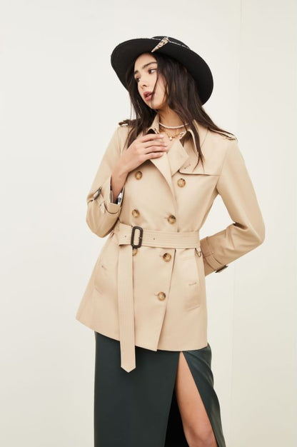 Element Trench Coat for Women Mid Length Fried Street Small British Spring Autumn Coat Women