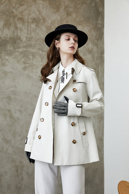 Element Trench Coat Women Long Commuting Elegant All Matching British Spring Autumn Coat Women