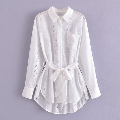 Women Embroidered Elegant Long Sleeved Shirt