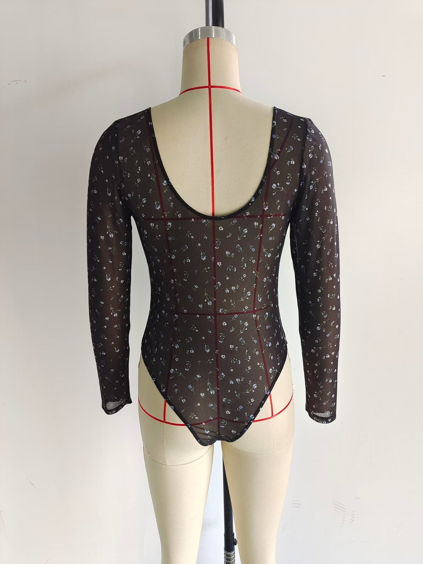 See Through Sexy Long Sleeve Base Bodysuit Women