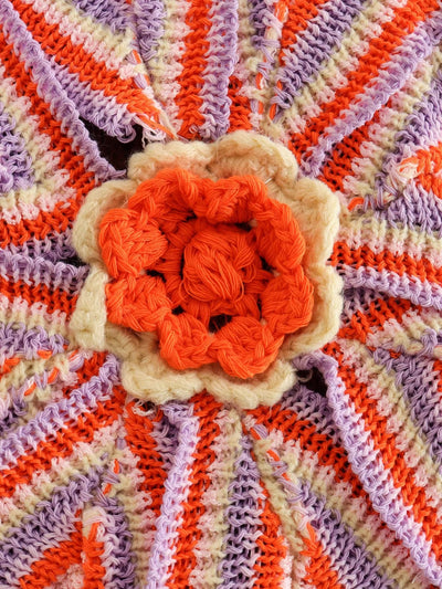 Spring Knitted Vest for Women Handmade Floral  Vest