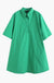 Spring Summer Office Simple Solid Color Niche Polo Collar Waist Trimming Short Sleeved Shirt Dress Women