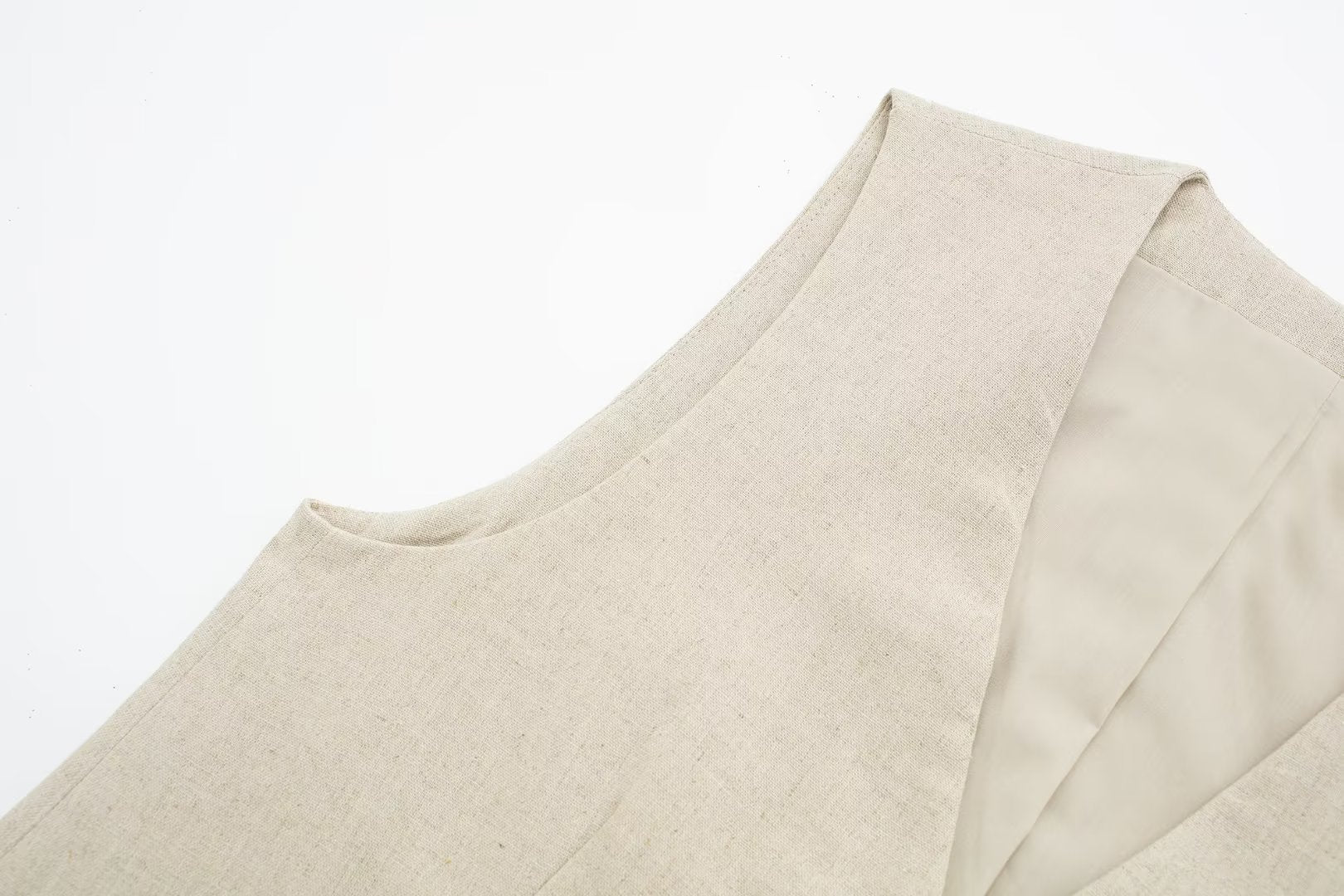Women Linen Blended Vest Casual Shorts Suit