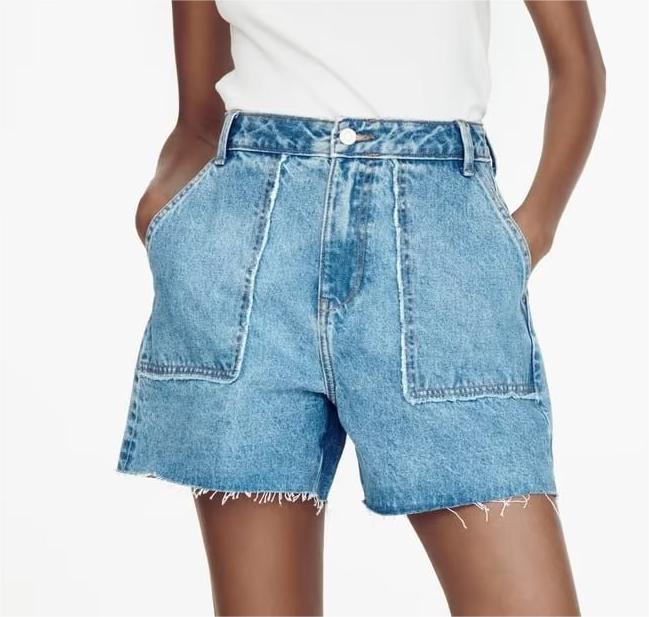 Summer Women Retro Slim High Waist Denim Shorts