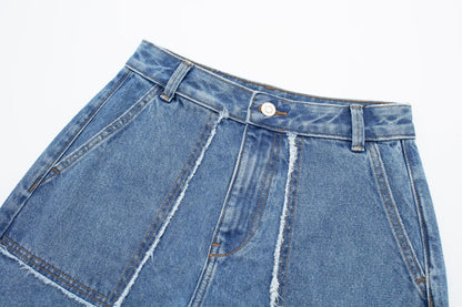 Summer Women Retro Slim High Waist Denim Shorts