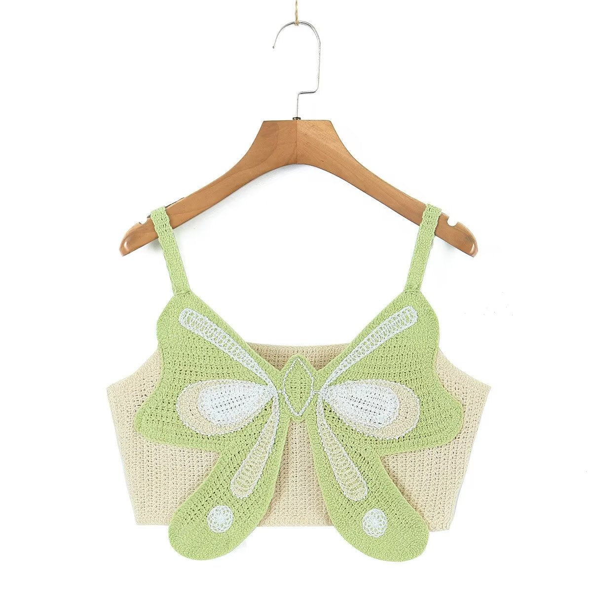 Spring Nail Beading Holiday Bowknot Decoration V Neck Short Camisole Women