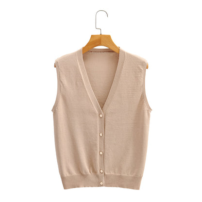 Knitted Sweater Vest Cardigan Sleeveless