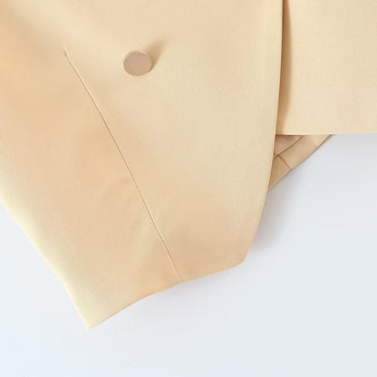 Slim V neck Irregular Asymmetric Single Button Sleeveless Vest All Match Solid Color Casual Vest