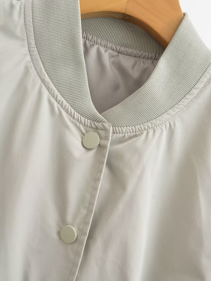 Summer Women Clothing Urban Silk Satin Texture Short Jacket