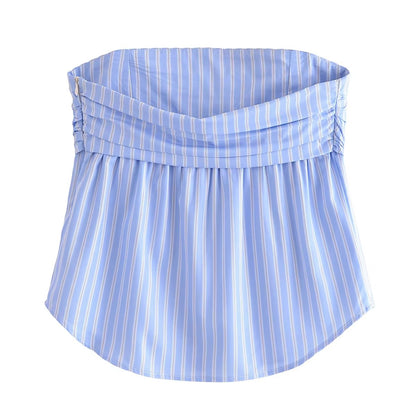 Spring Women Sexy All Match Striped Tube Top