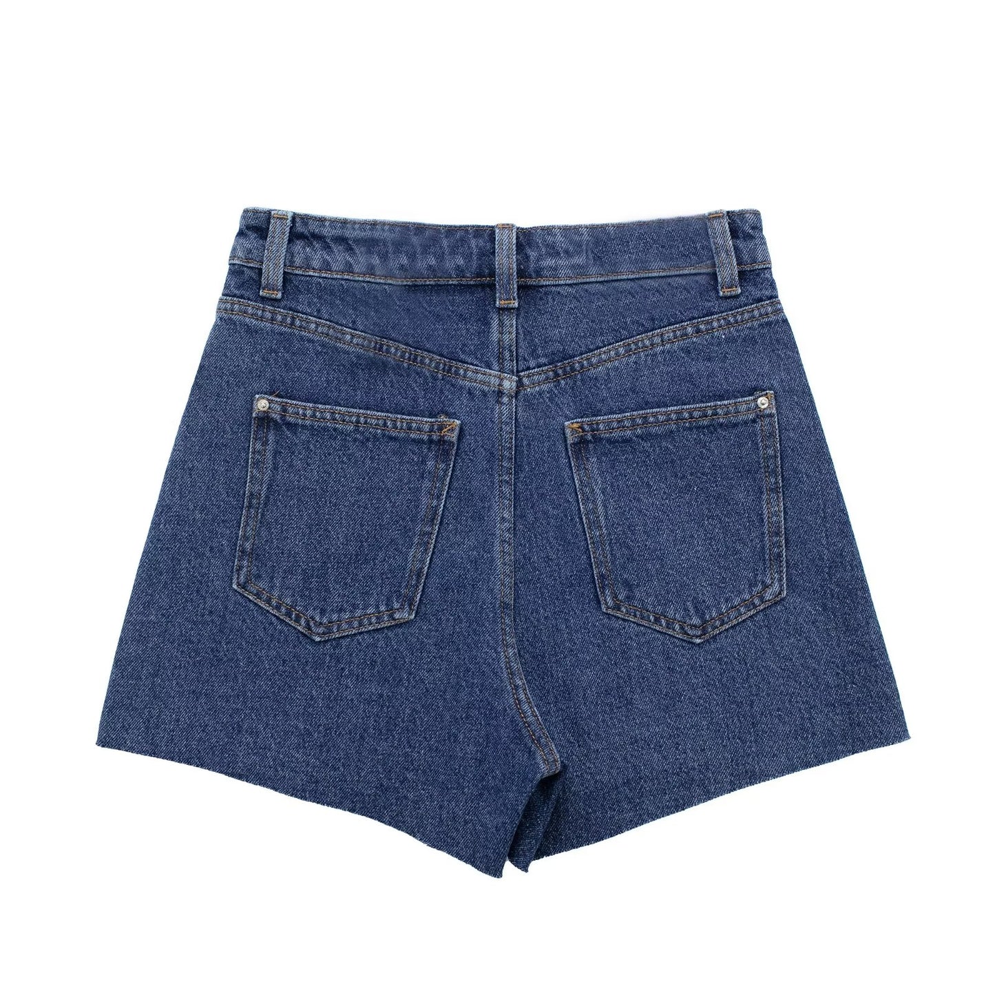 Retro High Waist Denim Shorts Niche Sexy Sexy Outer Wear Stretch Slim Fit All-Match Hem Frayed Pants