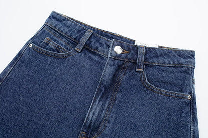 Retro High Waist Denim Shorts Niche Sexy Sexy Outer Wear Stretch Slim Fit All-Match Hem Frayed Pants
