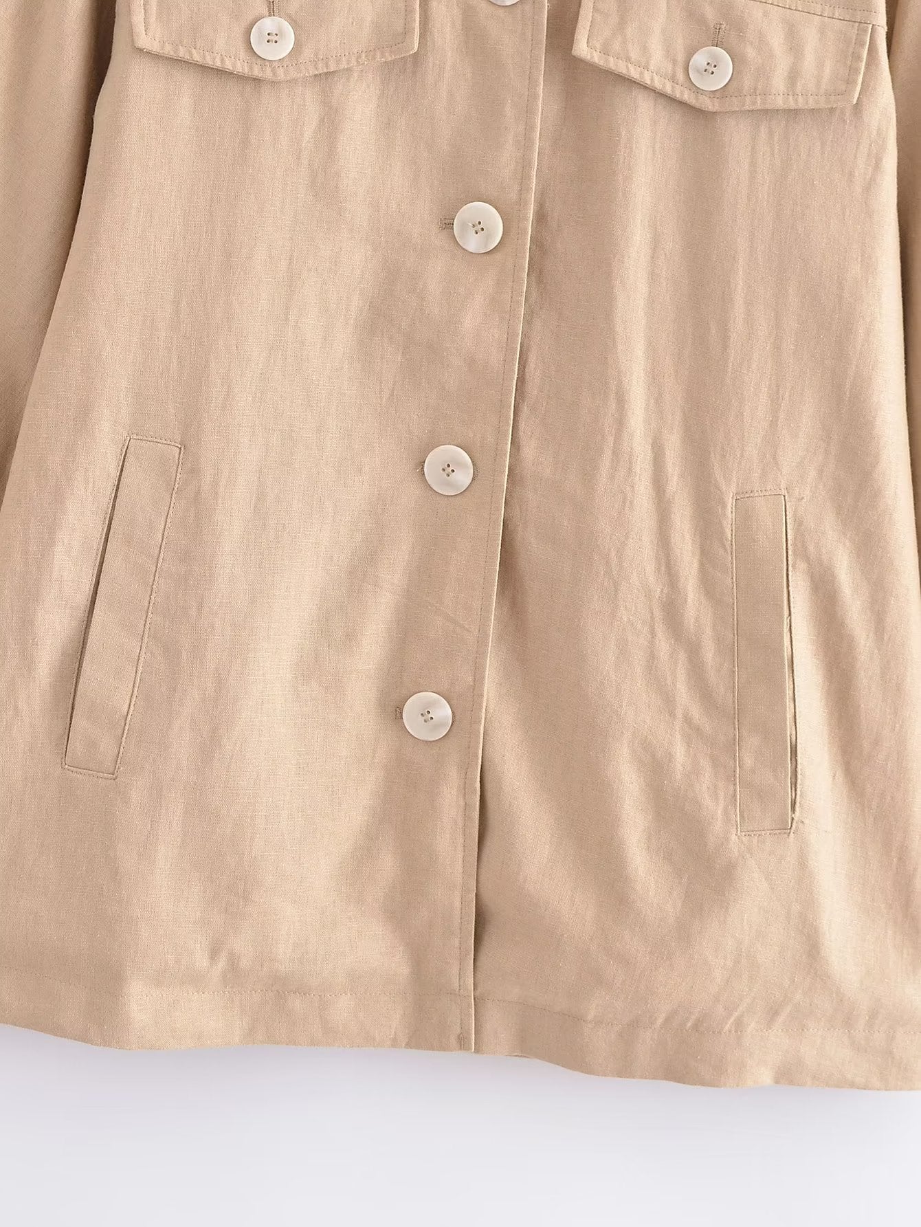 Summer Women Urban Casual Shirt Linen like Jacket