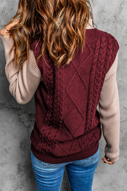 Knitted Vest Women Autumn Winter Knitted Wool Pattern Pullover Sweater