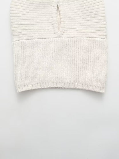 Women Clothing French One Word Wrapped Chest Knitted Tube Top