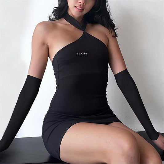 Summer Women Collection Oversleeve Halter Backless Sexy Tight Sexy Sheath Dress