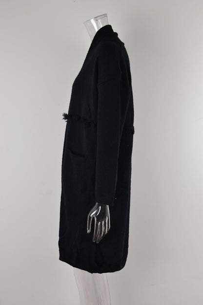 Winter Clothes Plus Size Long Cardigan Pocket Temperamental Tassels Coat Sweater