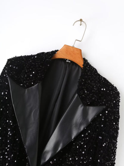 European Women Autumn Sequined Blazer