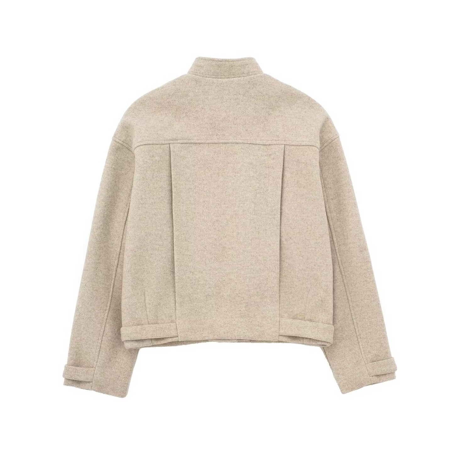 Women Clothing Women Woolen Coat Casual Long-Sleeved Top