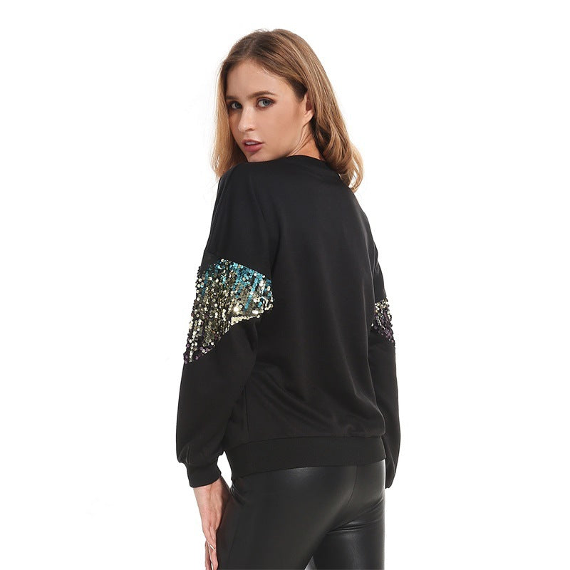 Autumn Winter  Sequined Long Sleeve Sweaters Women  Clothing
