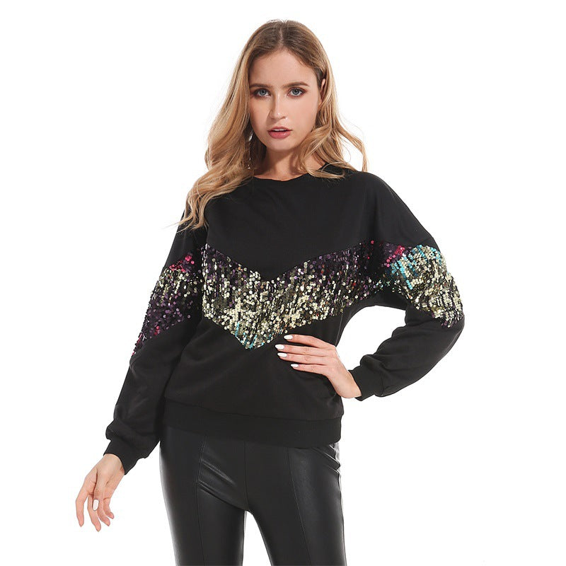 Autumn Winter  Sequined Long Sleeve Sweaters Women  Clothing