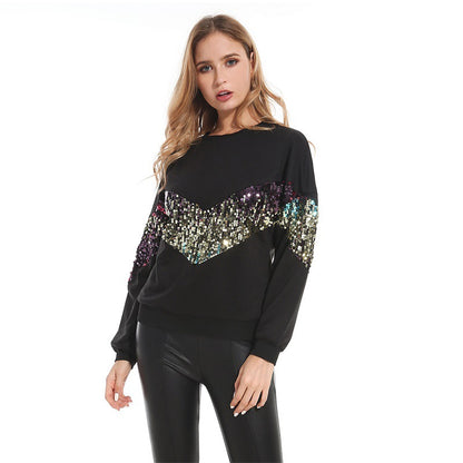 Autumn Winter  Sequined Long Sleeve Sweaters Women  Clothing