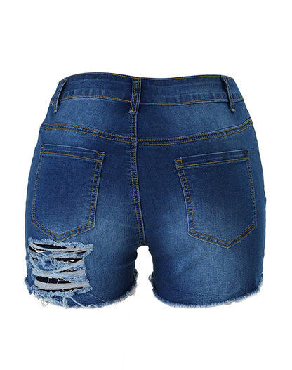 Spring Mark Ripped Denim Shorts Women Jeans Spot