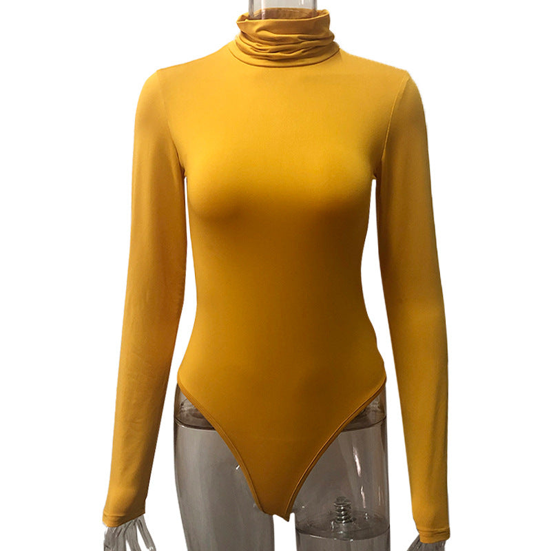 Autumn Winter Long-Sleeved Bottoming Shirt Women Clothing  Tight Bodysuit Bodysuit