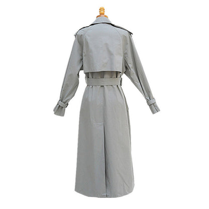 Korean Spring Autumn Slim Fit Waist Women Coat Mid-Length Casual Trench Coat Women
