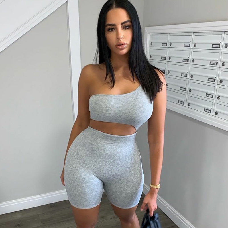 Women Clothing Slim Jumpsuit Sexy Cutout Tight Romper