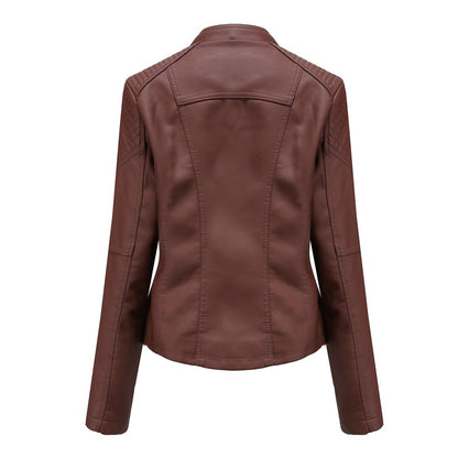 Size Spring Autumn Women Leather Jacket Women Short Jacket Slim Thin Leather Coat Ladies Motorcycle Clothing