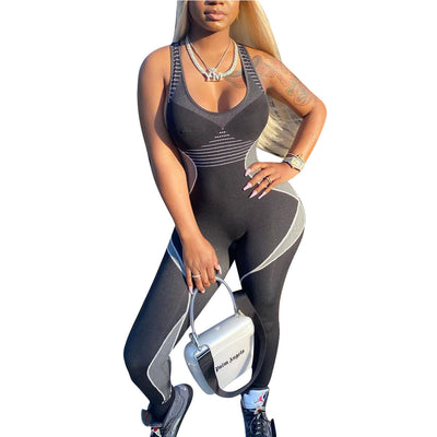 Women Clothing Fitness Sports Tight Jumpsuit