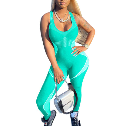 Women Clothing Fitness Sports Tight Jumpsuit