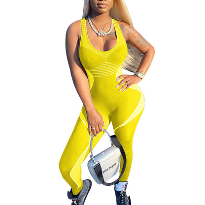 Women Clothing Fitness Sports Tight Jumpsuit